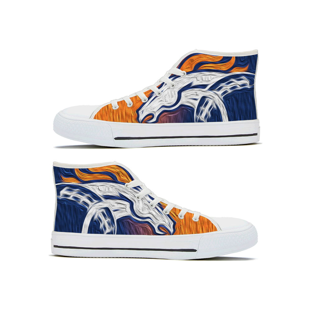 Women's Denver Broncos High Top Canvas Sneakers 001